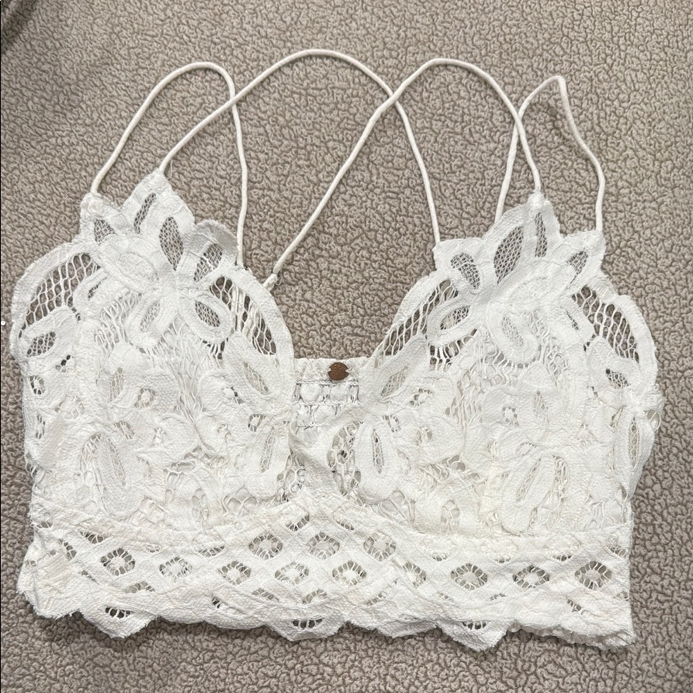 Free People White Lace Bralette